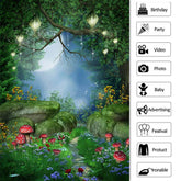 Rot Pilze Funkeln Beleuchtung Frühling Nacht Hintergrund